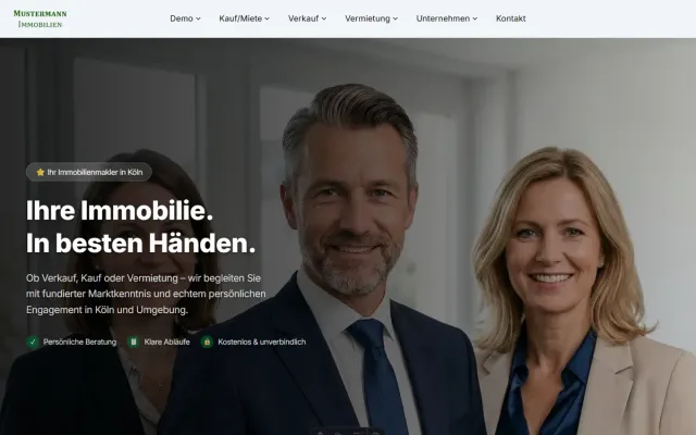 Startseiten-Variante 2: Team-Foto, klassisch (Köln)