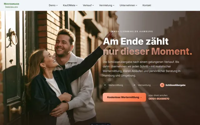 Startseiten-Variante 9: Emotionale Schlüsselübergabe (Hamburg)